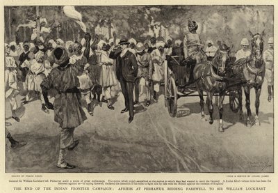 The end of the Indian Frontier Campaign, Afridis at Peshawur bidding Farewell to Sir William Lockhart by Frank Craig